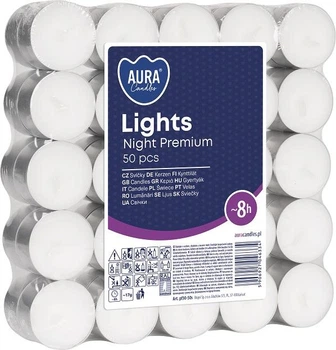 Свечи чайные Bispol Night Lights 8 часов 50 шт (pf30-50s)