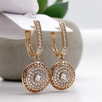 Сережки Xuping Jewelry довжина 3см ширина 1.2см медичне золото позолота 18К с1656