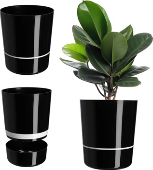 Горщик для квітів Kadax Chisa 25 см Чорний (K1191)