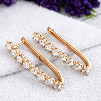 Серьги Xuping Jewelry длина 3.2см ширина 4мм медицинское золото позолота 18К стрелы с648
