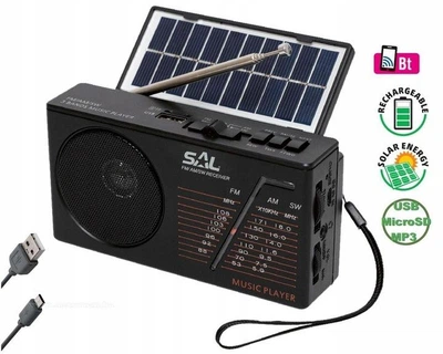 Радиоприемник на солнечной батарее с функцией USB FM AM TF Bluetooth