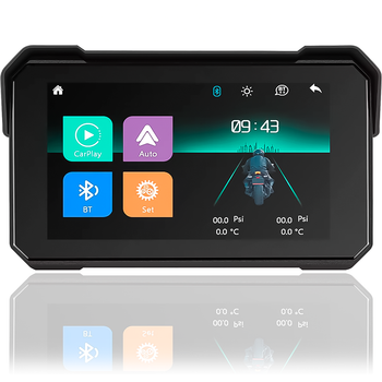 Мотоциклетный мультимедийный монитор Podofo A-4058 с 5" экраном, Bluetooth, Apple CarPlay и Android Auto, для мотоцикла, черный