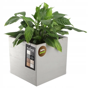 Donica plastikowa Kadax Karo Eco 40x40 cm Szara (5903699428689)