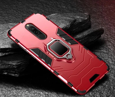 Защитный бампер IronMan для Xiaomi Redmi 8/8a с кольцом-держателем Красный