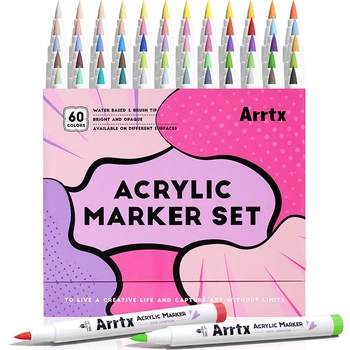 Акрилові маркери Arrtx AACM-0560B NEW, 60 кольорів