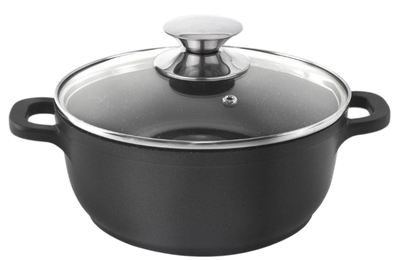 Каструля Orion Grande гранітна з кришкою чорна 1.4 л (8592381156725)