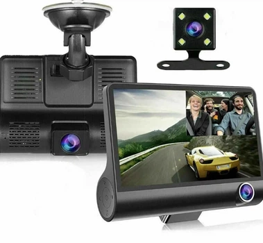 Автомобільний реєстратор 1080P FHD РК-екран 3 камера заднього огляду 170, нічний режим