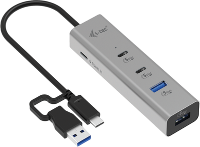 Хаб i-tec Universal Charging Metal HUB 2xUSB-C + 2x USB-A Port + PD 85W (CAHUBMETAL2A2CPD)