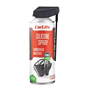 Смазка для резины и пластика CarLife Silicone Spray Professional жидкое силиконовое прозрачное аэрозоль 450 мл (CF455)