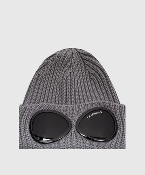 Шапка с логотипом C.P. Company beanie Размер 56см Серый