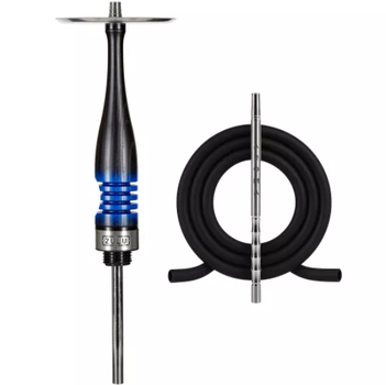Кальянная шахта Aroma Hookah Zulu Black-Blue 63 см Арома Хука Зулу Черно-синяя диаметр 14мм с деревянной накладкой