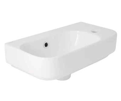 Раковина подвесная правая Qtap Tern 450х250 прямоугольная, белая матовая (QT1711H02RW)