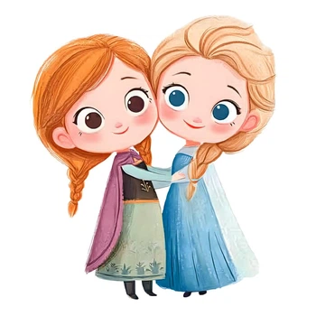 Ростовая наклейка "Холодное сердце. Frozen: Анна и Эльза" 80 см - без контурной обрезки