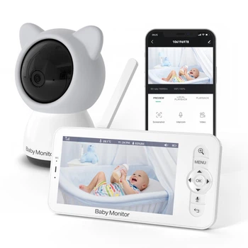 Беспроводная цифровая видеоняня, радионяня Baby Monior T6 с с Wi-Fi и подключением к телефону, ночное видение, двусторонний связь и датчик движения На аккумуляторе До 3 дней работы