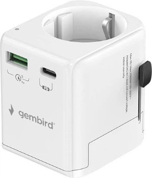 Мережевий зарядний пристрій Gembird Travel Power Adapter 20W 1 x USB-A + 1 x USB-C White (TPA-EU1A1C20-01-W)