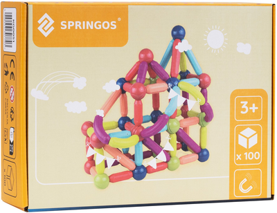 Klocki magnetyczne Springos 3D 100 elementów (5908455307703)