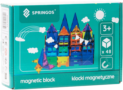 Klocki magnetyczne Springos 3D 48 elementów (5908455307659)