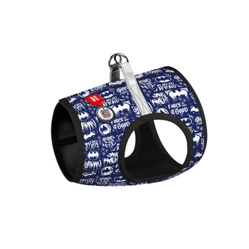 Шлея для собак м'яка Waudog Clothes Бетмен з QR паспортом XS1 24-27 см х 18-20 см Біло-блакитний (1001-4001 Col)