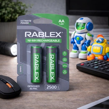 Батарейки Аккумуляторные Ni-MH AA R6 пальчиковые 2500mah, перезарядные аккумуляторы многоразовые для пульта фонарика мышки игрушек 2 шт