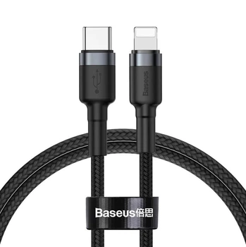 Кабель Baseus Cafule USB-C to Lightning 18W PD 18W 1m Black/Gray (CATLKLF-G1)
