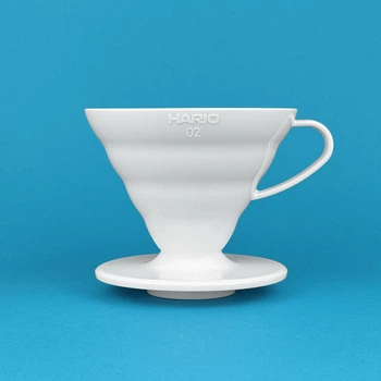 Пуровер Hario V60 02 пластиковый белый для фильтра кофе 1-4 чашки vdr-02-w