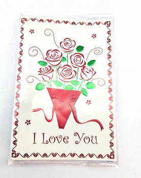 Открытка 3D с конвертом "I Love You" 19×13,5 см 32181D