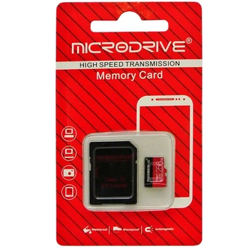 Карта памяти MICRODRIVE 256GB Class 10 + SD адаптер, microSDHC/XC Черный