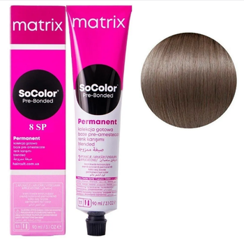 Крем-краска Matrix SoColor Pre-Bonded Cream №8SP Светлый блондин серебристый жемчужный 90 мл