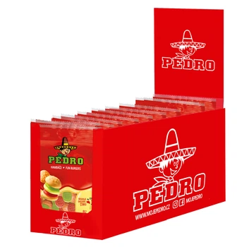 Упаковка Жувальні цукерки Веселі Бургери PEDRO 80 г х 20 шт