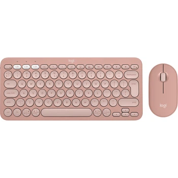 Комплект (клавиатура + мышь) Logitech Pebble 2 Combo, BT, 2.4G, Rose Wireless (920-012241)