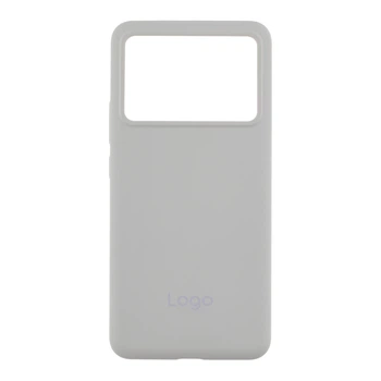 Чехол-накладка Liquid Silicone (AA) с защитой на камеру для Poco X6 Pro 5G White