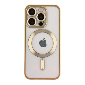 Чехол TPU Metallic Chrome Full Camera Magsafe для iPhone 13 Pro Max Gold