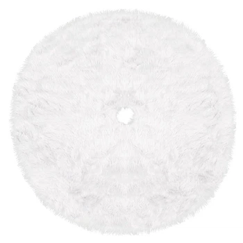 Dywanik pod choinkę SPRINGOS CA0758 okrągły futrzany 142 cm Biały (5907719423654)