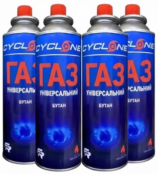 Газовый универсальный баллон CYCLONE бутан 220 г 4 шт набор