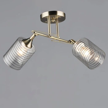 Люстра потолочная Light House SRS-20368/2 AB бронза, плафон прозрачный с узором