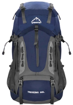 Plecak turystyczny Springos 60 L survival kemping z gwizdkiem Granatowy (5907719484426)
