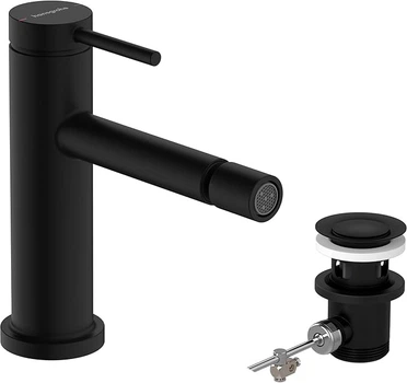 Змішувач HANSGROHE Tecturis S для біде, з донним клапаном, Matt Black (73201670)