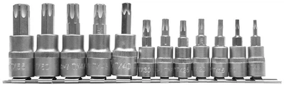 Набор головок с отверточными насадками YATO Torx T8-T55 12 предметов (YT-04331)