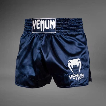 Шорты для тайского бокса и кикбоксинга Venum Classic (Muay Thai Shorts) синий р. M (Рост: 150–165 см | Вес: 40–50 кг)