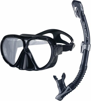 Набор маска и трубка Aqua Speed VANUA + BORNEO 8235 черный Унисекс OSFM