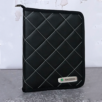 Папка для документов в автомобиль с Skoda черная Shop Monkeys