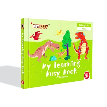 Дитяча розвиваюча книга Busy Book Монтессори,тактильная книга с липучками Keybaby для детей, бизибук, Dinosaur