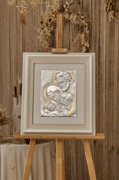 Икона серебряная Святая Семья (5001 ORO DM 8330 BG) 51x59 см
