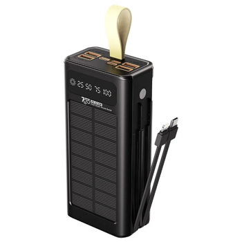 Зовнішній акумулятор із вбудованим кабелем Type-C/Lightning Power bank 7GO GPW-09 30000mAh PD22,2W+QC3.0 Повербанк із швидкою зарядкою Чорний