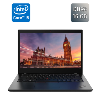 Ультрабук Lenovo ThinkPad L14 / 14" (1920x1080) IPS / Intel Core i5-1135G7 (4 (8) ядра по 2.4 - 4.2 GHz) / 16 GB DDR4 / 500 GB SSD / Intel Iris Xe Graphics / WebCam / Windows 10 б/у