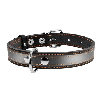 Ошейник Collar со светоотражающей лентой 35 мм х 48-63 см Черный (02981 Col)