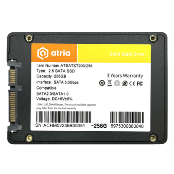 SSD-накопитель ATRIA XT200 2,5″ SATA 3 256 ГБ R 550 МБ/с W 355 МБ/с Black (ATSATXT200/256)