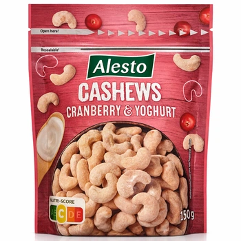 Горіхи Кеш'ю з Журавлиною та Йогуртом Alesto Cashews Cranberry & Yoghurt 150 г