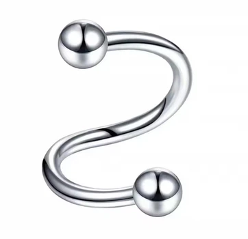 Твистер спираль для пирсинга с шариками Asteel C0109 8 мм