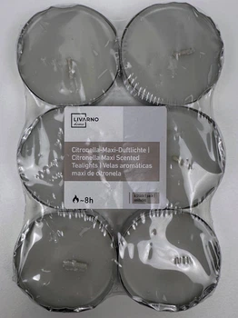 Набор ароматических свечей Livarno Citronella Maxi, 6 шт, время горения ≈8 ч, Ø5,5 см